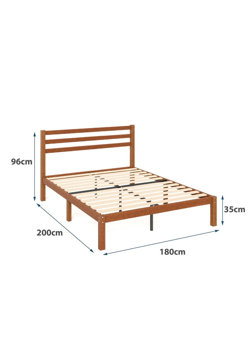 Zinus Leah Bamboo | King Platform Bed Frame | Slatted Headboard | Wooden Slat Support | No Box Spring Required |  Easy Assembly | 200L × 180W CM | - Image 2